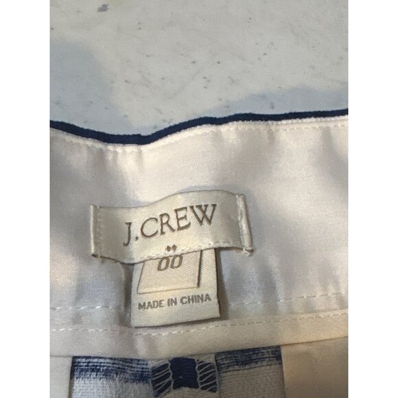 J. Crew Womens Striped Navy & White Pleated Shorts Size 00 Cotton/Linen Blend - Picture 4 of 5